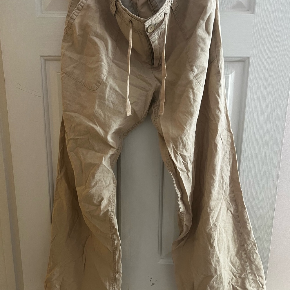 GAP Tan Wide Leg Pants Relaxed Fit